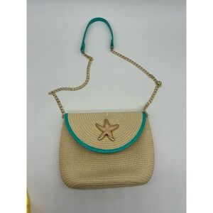 Woven‎ Straw Crossbody Bag Purse Coastal Beachy Boho Starfish